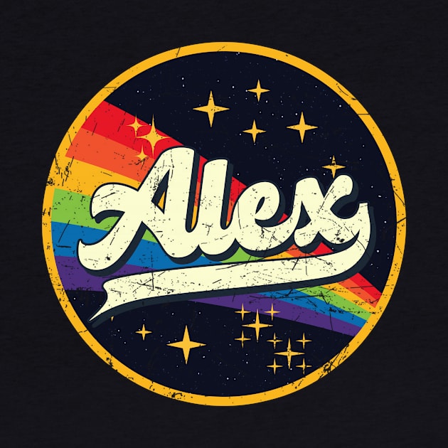 Alex // Rainbow In Space Vintage Grunge-Style by LMW Art